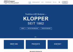 Homepage für Klopper Bestattungsbedarf in Augsburg