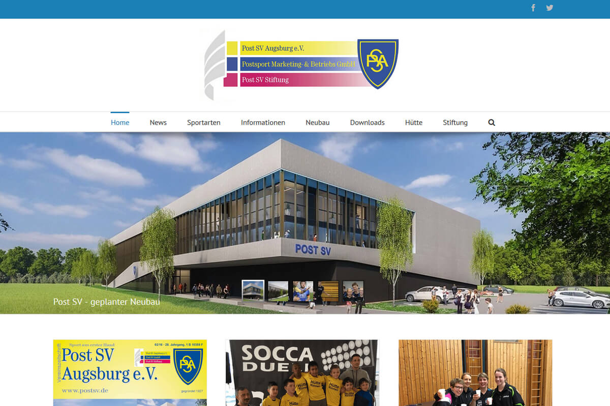 Webseite Sportverein PostSV Augsburg