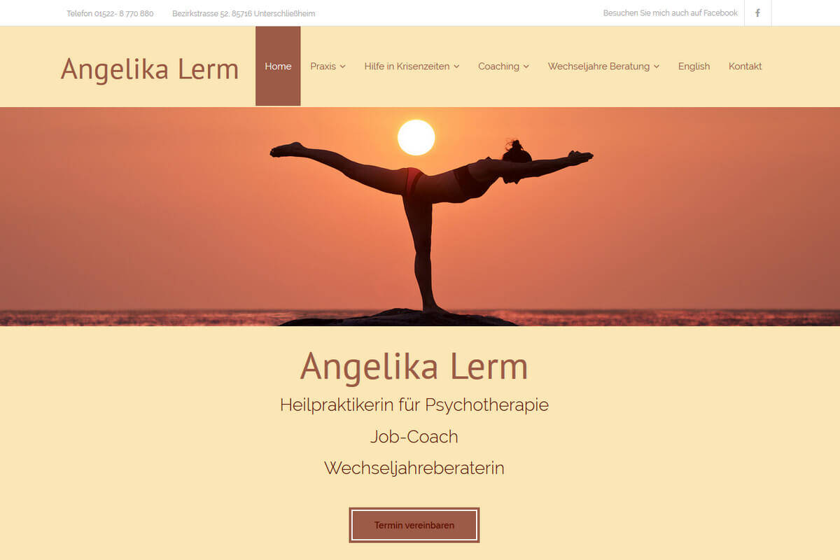 Website erstellen Internetauftritt Unterschleißheim WebseiteResponsive Design Psychotherapie Lerm Unterschleißheim
