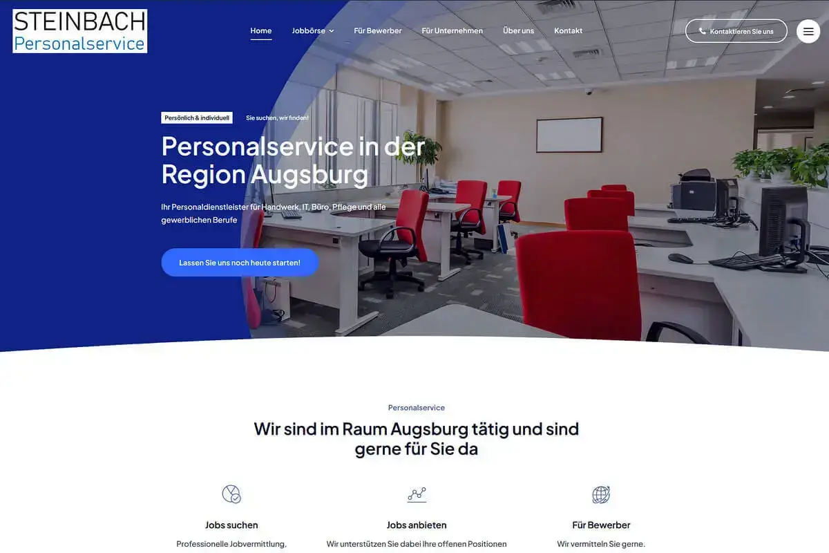 Website für Steinbach Personalservice in Dinkelscherben