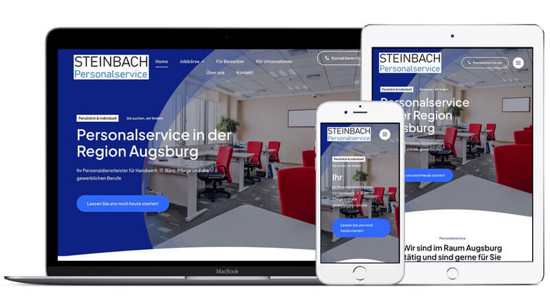 Website für Steinbach Personalservice in Dinkelscherben