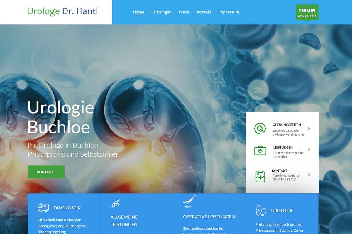 Webseite erstellt für Urologie Buchloe
