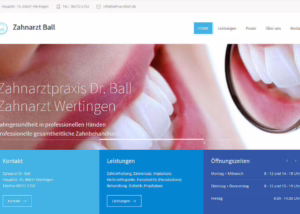 Webseite für Zahnarzt Zahnarztpraxis